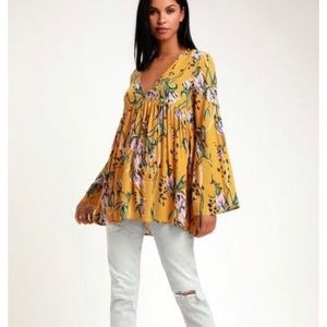 Free People Bella Printed Tunic In Yellow